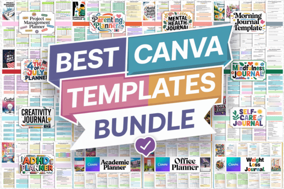 Best-Selling Canva Templates KDP Bundle | Editable Planners & Journals | Low Content Book Interiors for Amazon KDP & Printables